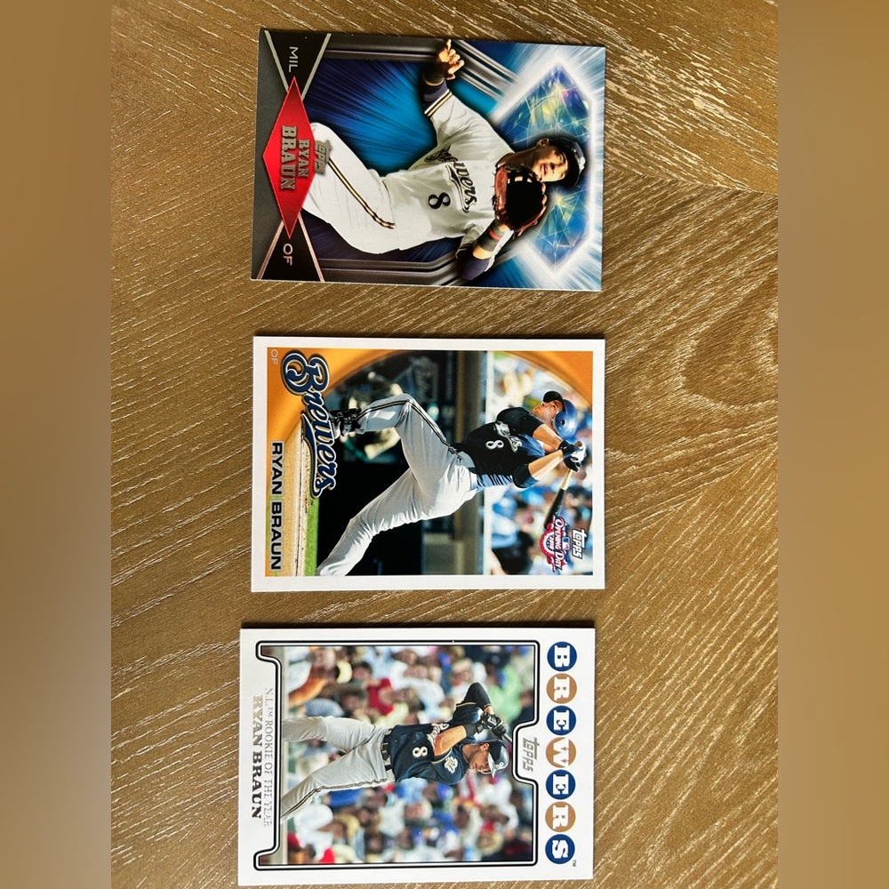 Lot of 3 Topps Ryan Braun Cards
